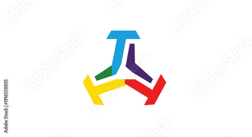 Multicolored Letter J Logo Design Element.