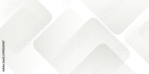 3D white geometric abstract background overlap layer on bright space with rounded rhomb effect decoration