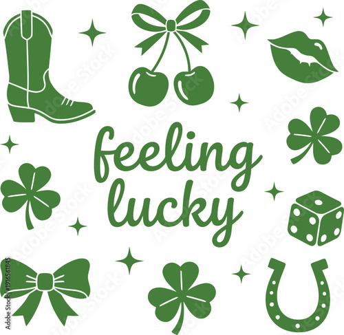 Feeling Lucky St Patricks Day Icon Set