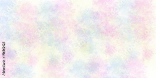 Soft pastel tie-dye pattern blending pinks, blue, and yellows in a dreamy texture. colorful watercolor background.Violet  Pink Yellow Blue multicolor background wallpaper.
