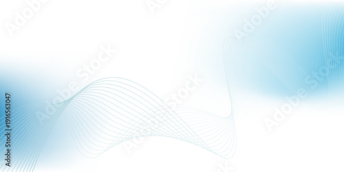 Minimal liquid white ligh blue gradient abstract background with wave line patterns. Vector illustration.