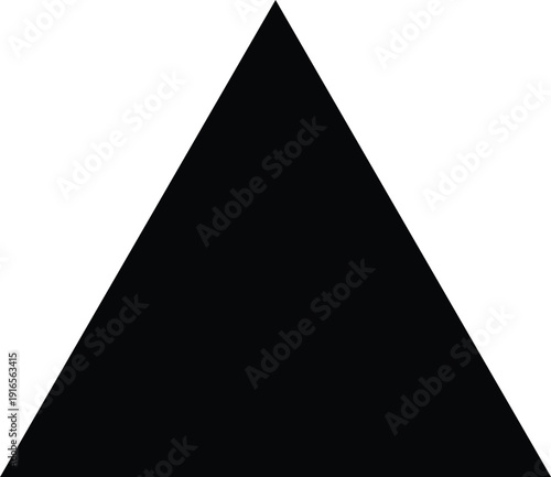 A black equilateral triangle on a white background