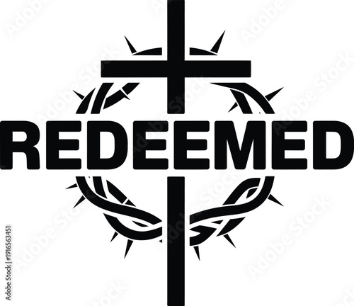 Redeemed Christian Cross Crown Of Thorns Vector
