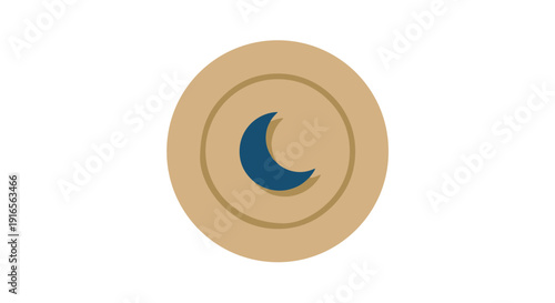Empty Plate with Crescent Moon Fasting Concept
