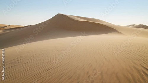 Sand Dunes Shifting in Desert Landscape