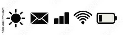 Mobile Device Status Icons Set