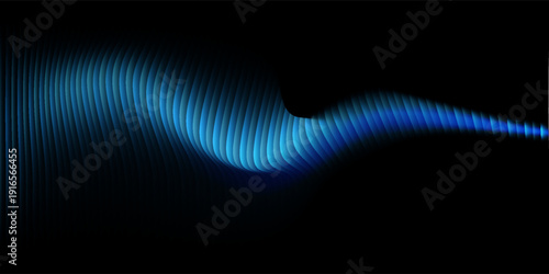 Abstract blue background features vertical lines with a bright light wave effect across the pattern.