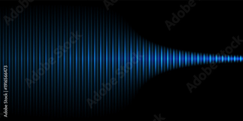 Abstract blue background features vertical lines with a bright light wave effect across the pattern.