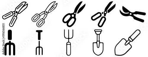 Gardening Tools Icons Set