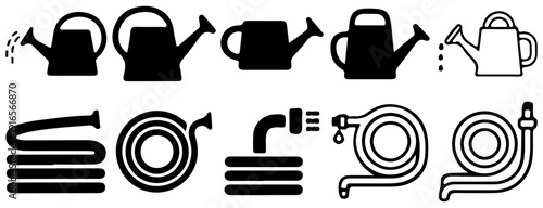Gardening Watering Tools Icons
