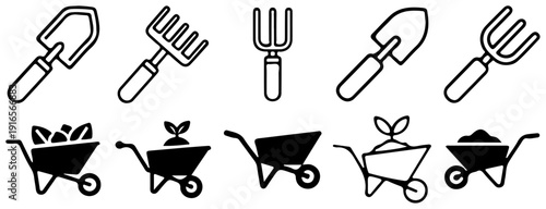 Gardening Tools Icons Set