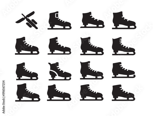 Energetic skating athlete silhouette with dynamic motion effect