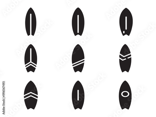 Stunning ocean surfboard silhouette in sleek coastal style