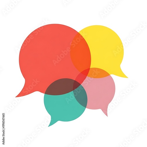 Wallpaper Mural Colorful overlapping speech bubbles communication icon concept Torontodigital.ca