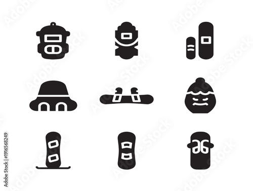 Eye catching snowboarder silhouette in dynamic mountain action