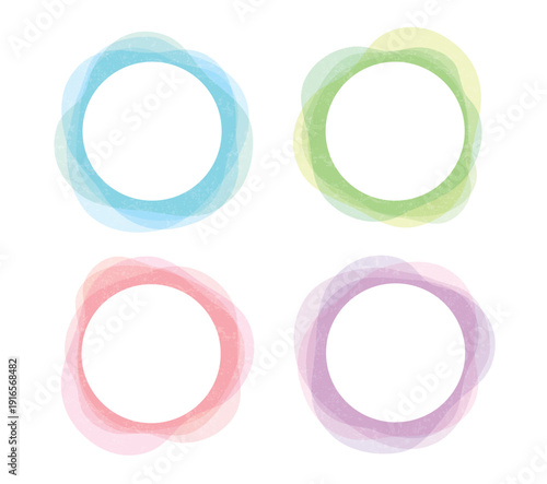 優しいパステルカラーのフローの丸いフレームセット