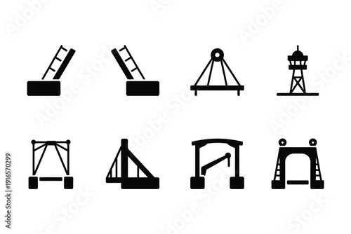 Travel essentials icons representing adventure and exploration