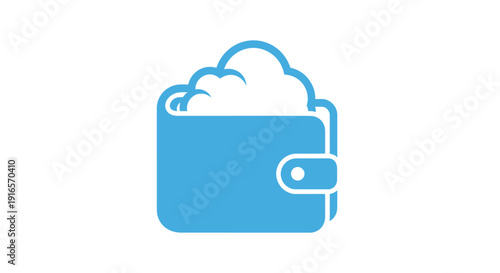 Cloud wallet icon digital finance and online banking concept illustration