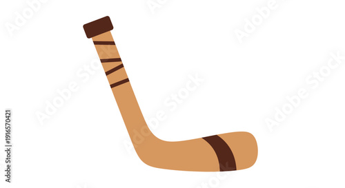 Hockey stick illustration on white background simple graphic design concept