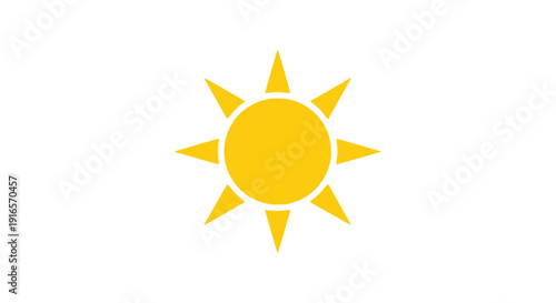 Bright yellow sun icon on white background simple illustration design