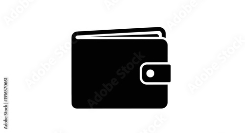 Black wallet icon minimalist design for finance and commerce