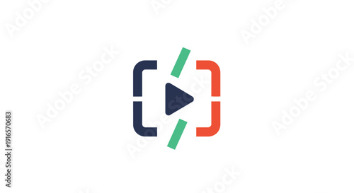 Abstract logo design modern icon depicting network connection and play symbol