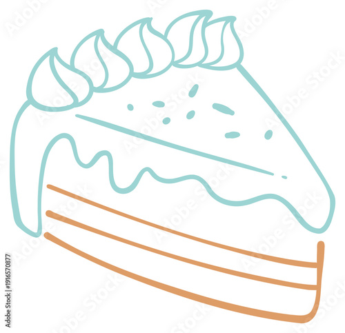 Slice of Cake Illustration Stiker