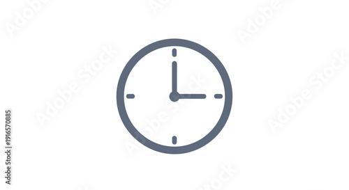 Clock icon illustrating time deadline and planning concepts on white