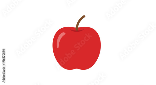 Vibrant red apple isolated on white background for healthy eating concepts