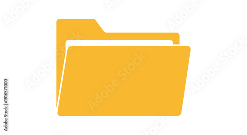 Yellow folder icon isolated on white background for digital concepts
