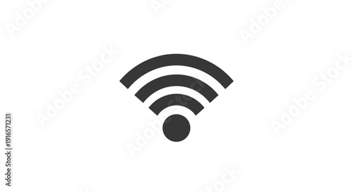 Wireless network icon on white background symbolizing connectivity