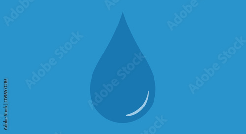 Abstract illustration of a water droplet against a blue background