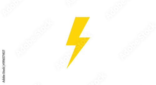 Yellow lightning bolt icon on white background symbolizing energy