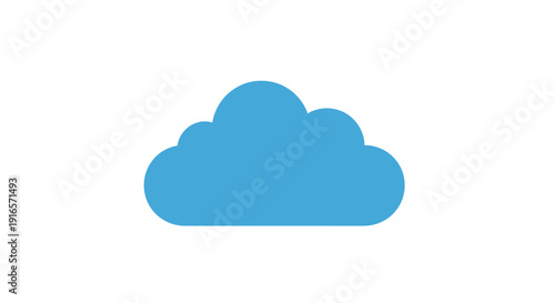 Blue cloud icon isolated on white background for data and weather concepts