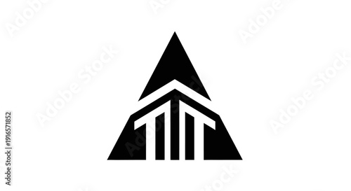 Black Triangle Logo Design Element.