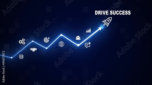 Drive Success Business Concept with Strategic Execution, Market Leadership and Accelerated Growth Performance
