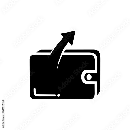 Dispensing from wallet icon on white background.
