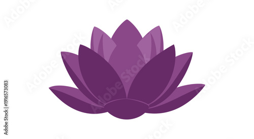 Purple Lotus Flower Illustration Simple Design.