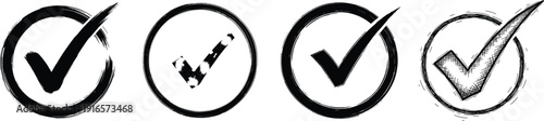 Check Mark Icon – Simple Black Tick Symbol Vector on White Background