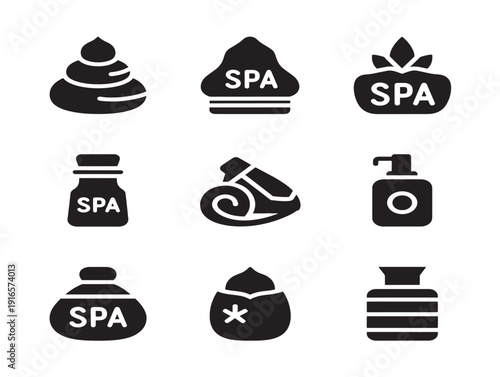 Luxurious spa wellness silhouette with relaxing harmony concept