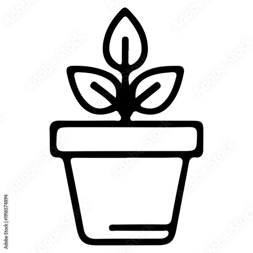 Potted Plant Growth Icon