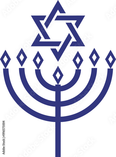 Judaism religious symbols collection jewish culture star david menorah torah scroll hebrew traditional icons.