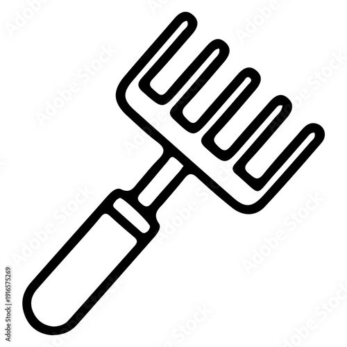 Hand Rake Garden Tool Icon