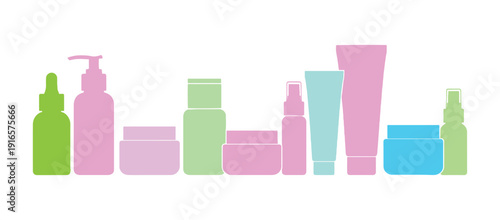 Bundle of skincare essentials vector image illustration

