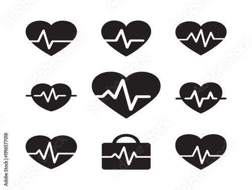 Dynamic heartbeat ECG silhouette with modern medical rhythm