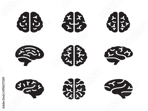 Creative brain silhouette with intelligent mind concept design