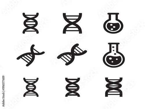Professional DNA strand silhouette in modern biotechnology style