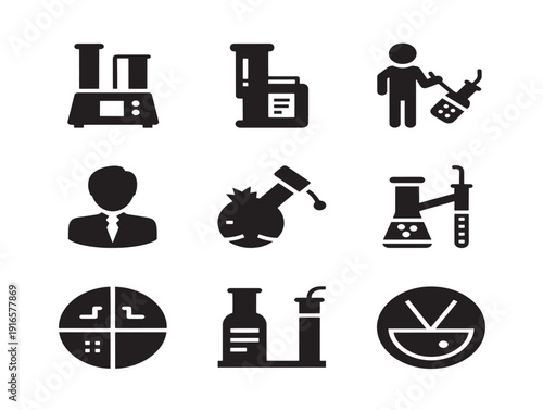 Modern science laboratory silhouette in professional innovation style