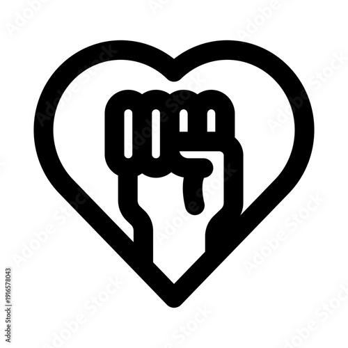 Feminism movement symbol for equality. Feminism Modern Professional Line Icon with minimal clean design representing women empowerment rights activism protest and social change