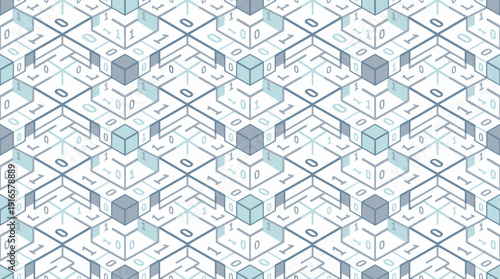 Abstract geometric pattern with interconnected cubes and lines creating a sense of depth and complexity. Vector Illustration. EPS Editable